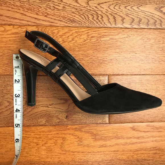 🎉 HP Franco Sarto Amelie Black Suede Heels 6.5 - Picture 6 of 6